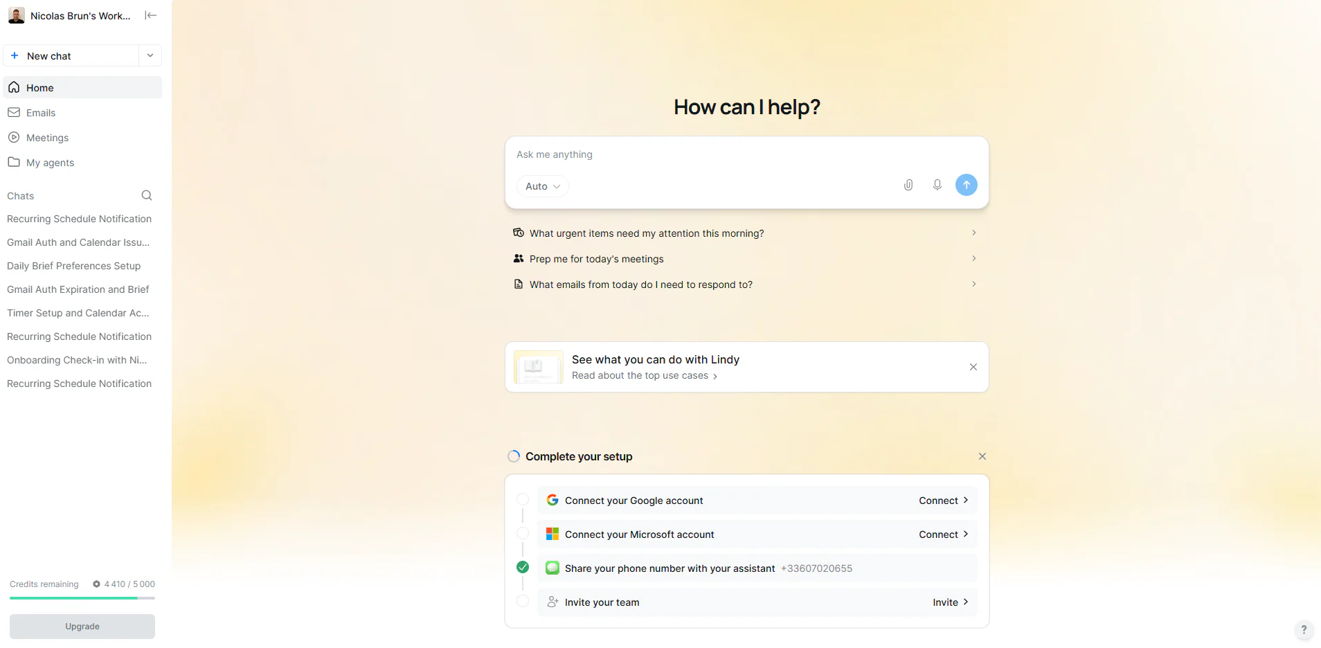 email automatique avec Lindy